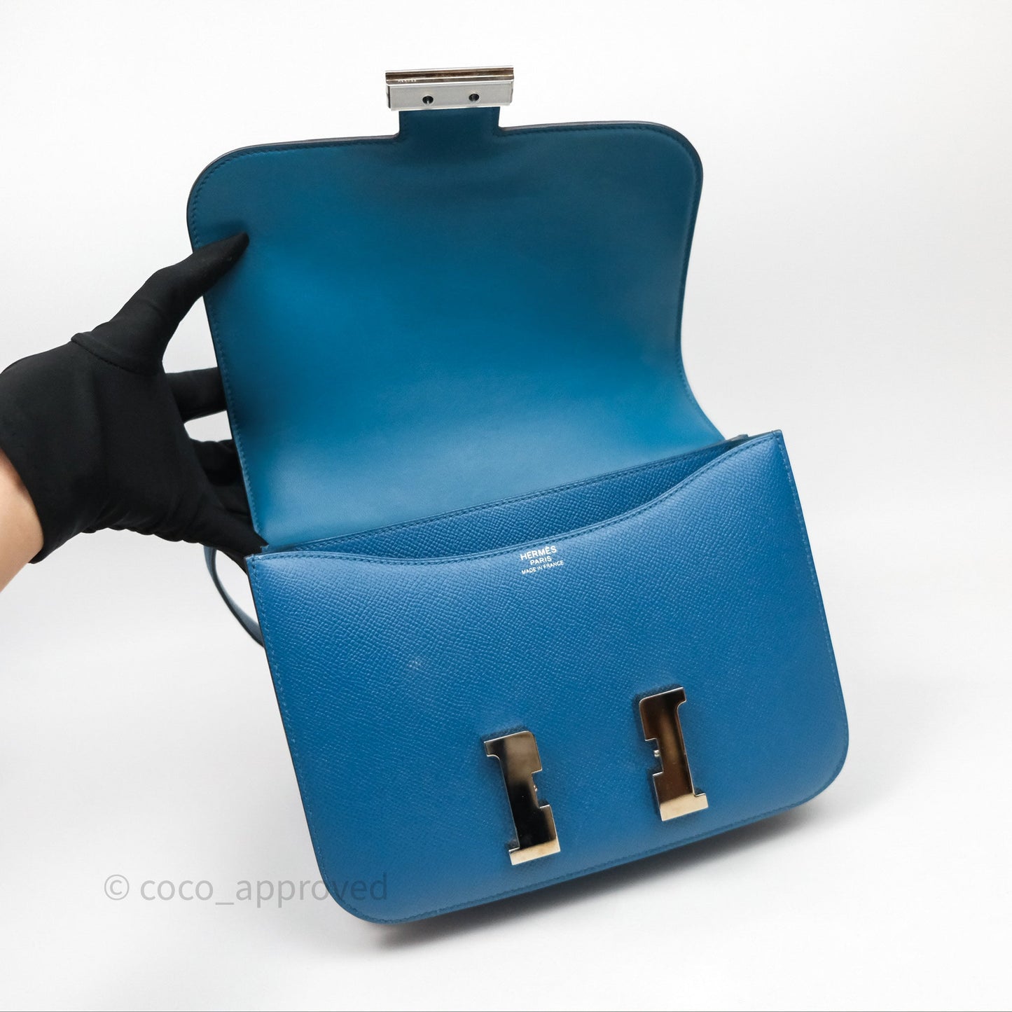 Hermès Constance 24 Bleu Epsom Palladium Hardware