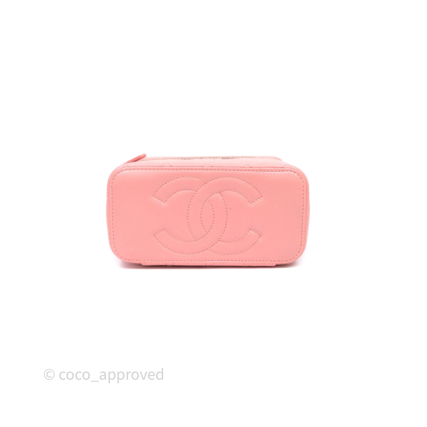 Chanel Quilted Vanity With Chain Pink Gold Hardware