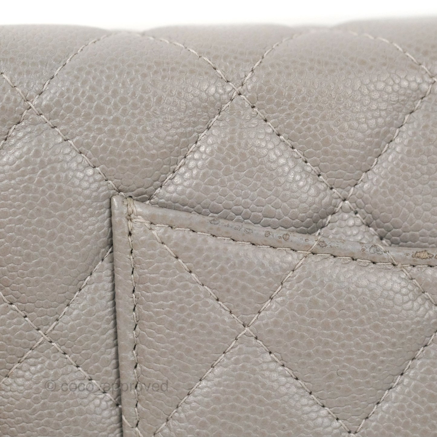 Chanel Quilted WOC Wallet on Chain CC Coco Chain Grey Caviar Gold Hardware