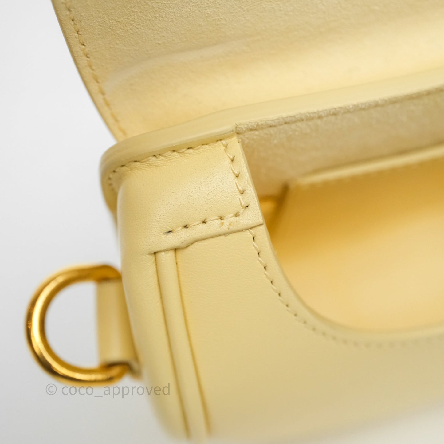 Christian Dior Small Bobby Bag Yellow Calfskin Gold Hardware