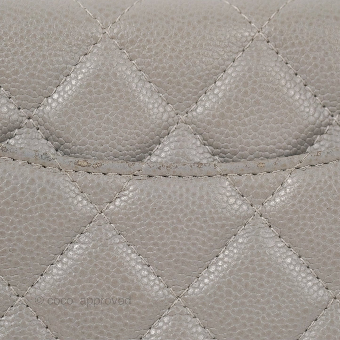 Chanel Quilted WOC Wallet on Chain CC Coco Chain Grey Caviar Gold Hardware
