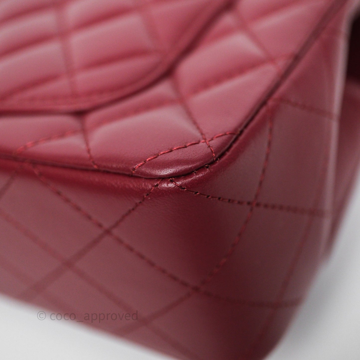 Chanel Top Handle Mini Rectangular Flap Dark Red Lambskin Gold Hardware