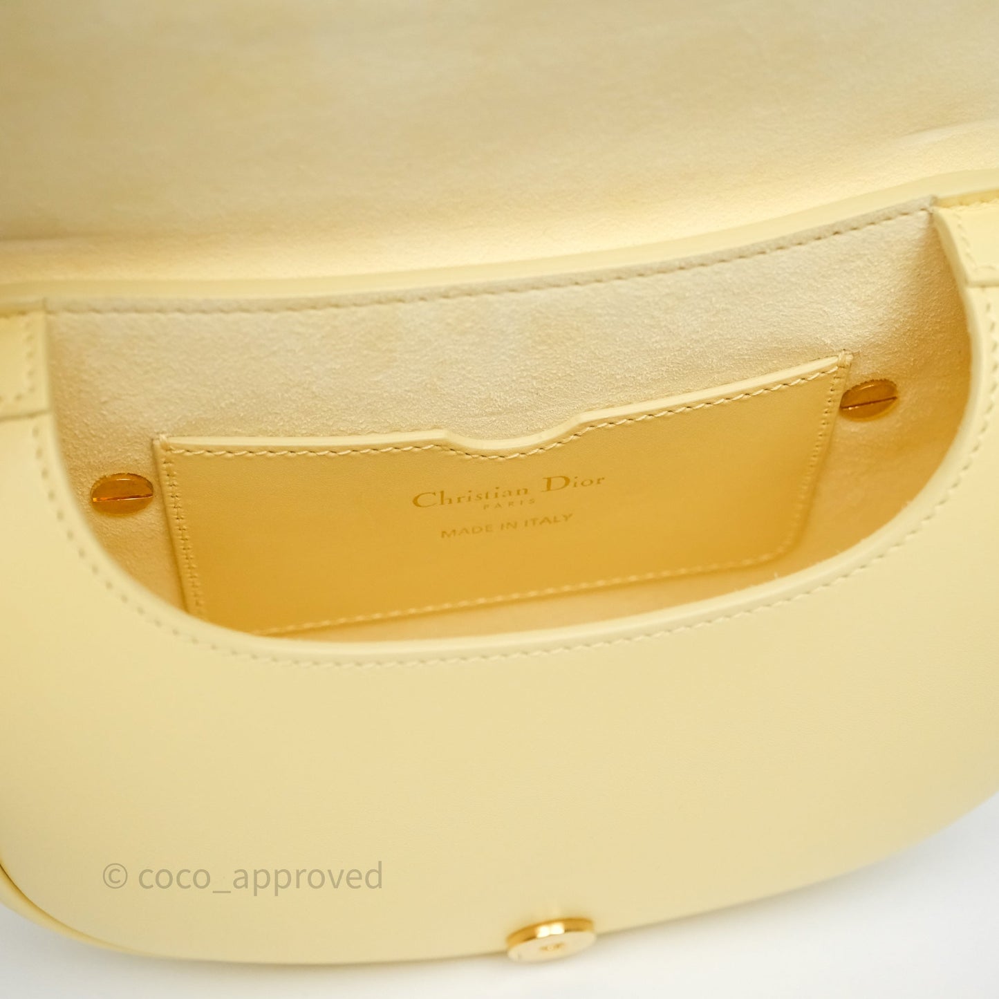 Christian Dior Small Bobby Bag Yellow Calfskin Gold Hardware