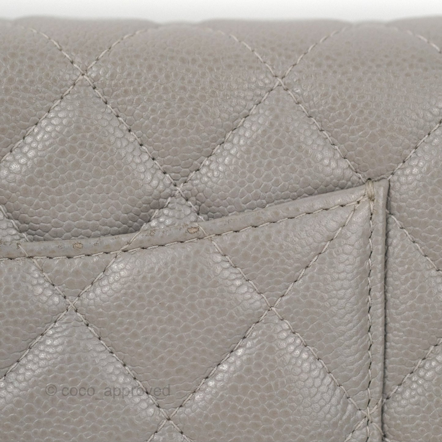 Chanel Quilted WOC Wallet on Chain CC Coco Chain Grey Caviar Gold Hardware