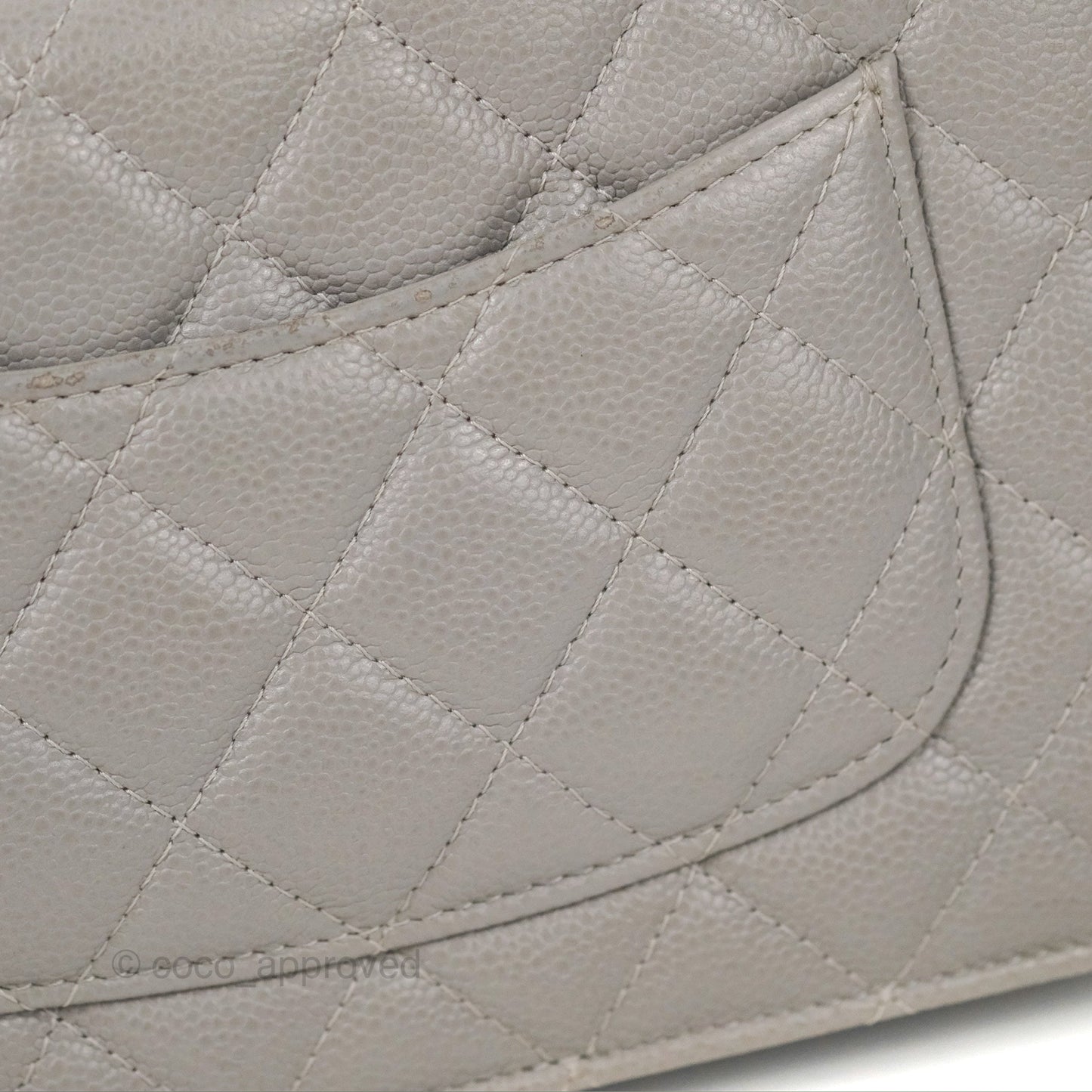 Chanel Quilted WOC Wallet on Chain CC Coco Chain Grey Caviar Gold Hardware