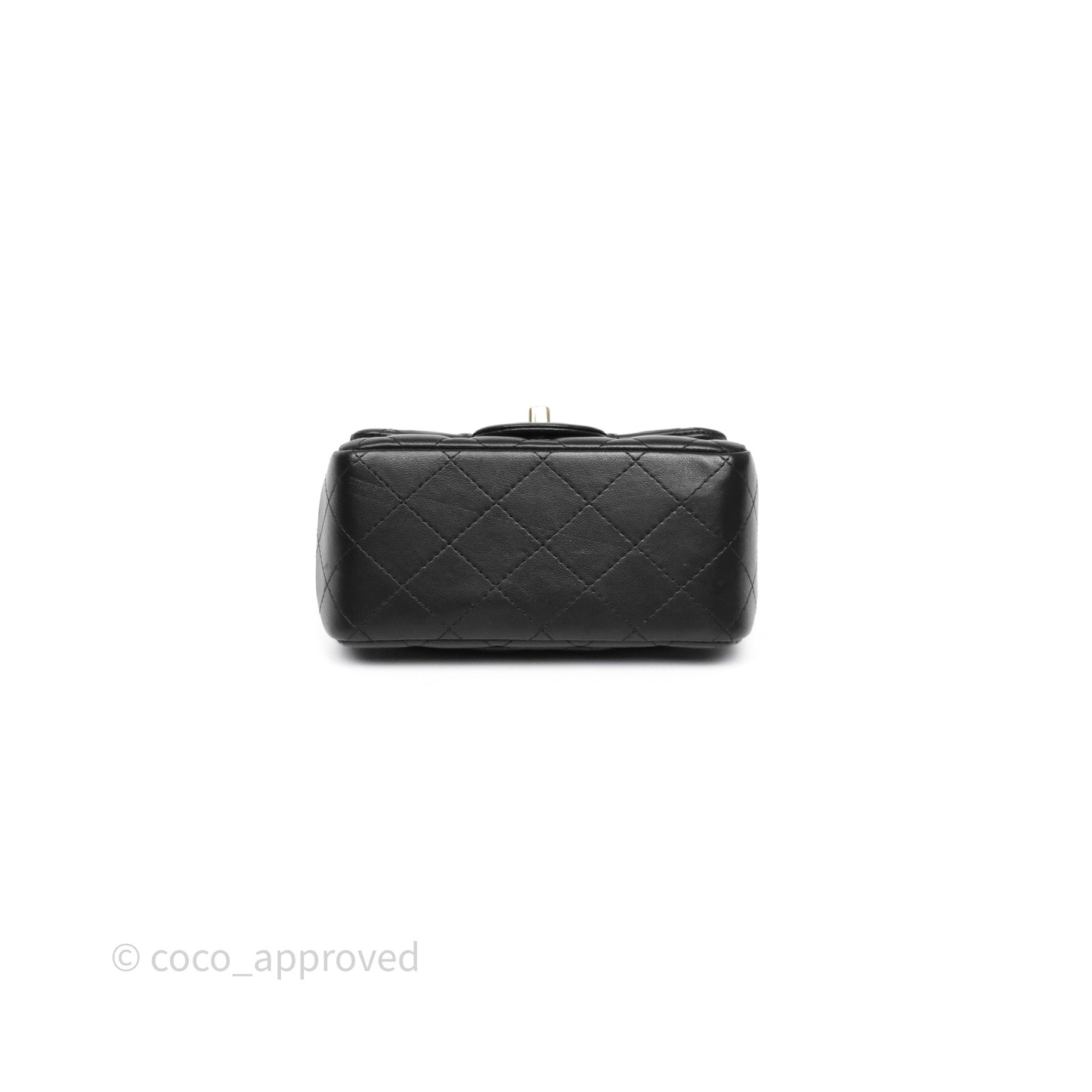 Chanel Mini Square Quilted Black Lambskin Gold Hardware