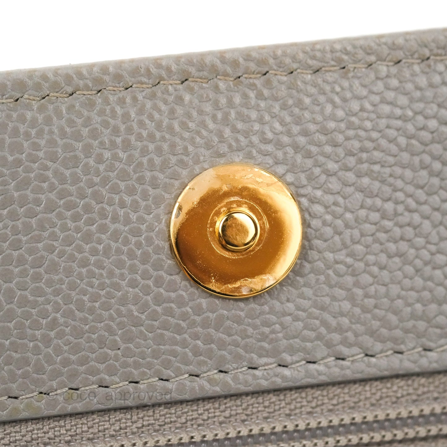 Chanel Quilted WOC Wallet on Chain CC Coco Chain Grey Caviar Gold Hardware