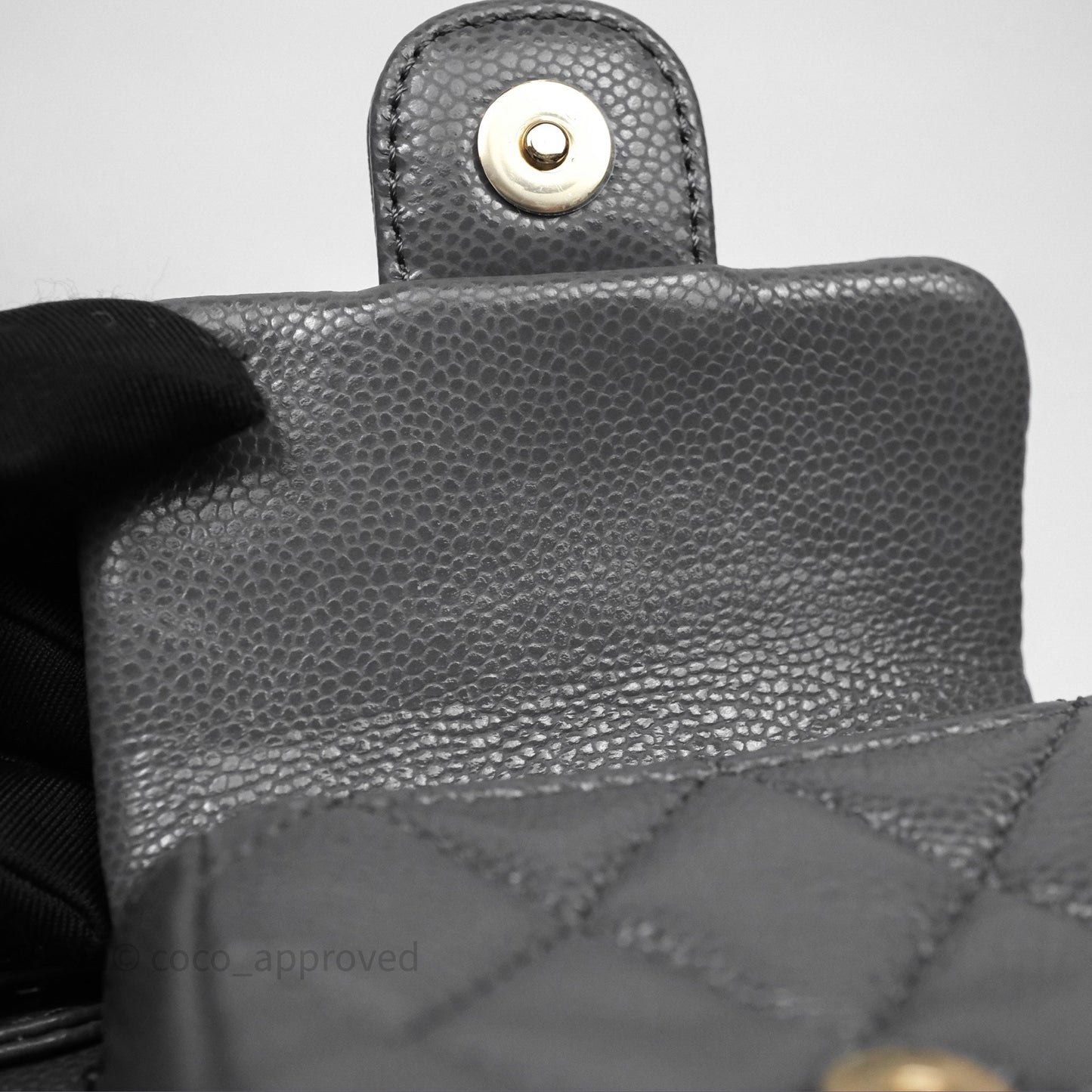 Chanel Duma Backpack Medium Grey Caviar Gold Hardware