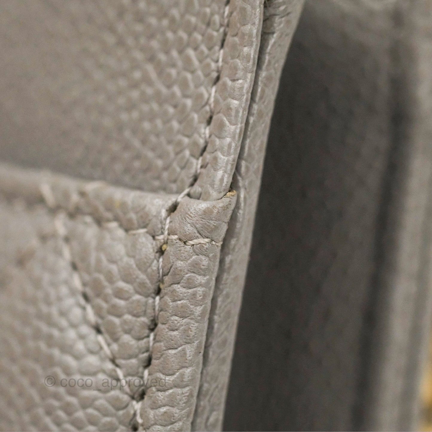 Chanel Quilted WOC Wallet on Chain CC Coco Chain Grey Caviar Gold Hardware