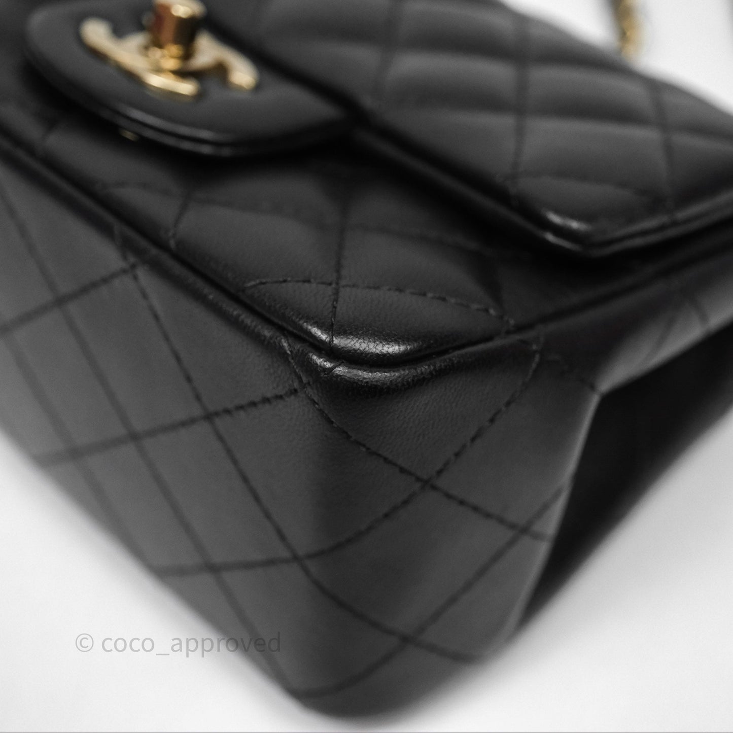 Chanel Mini Square Black Lambskin Gold Hardware