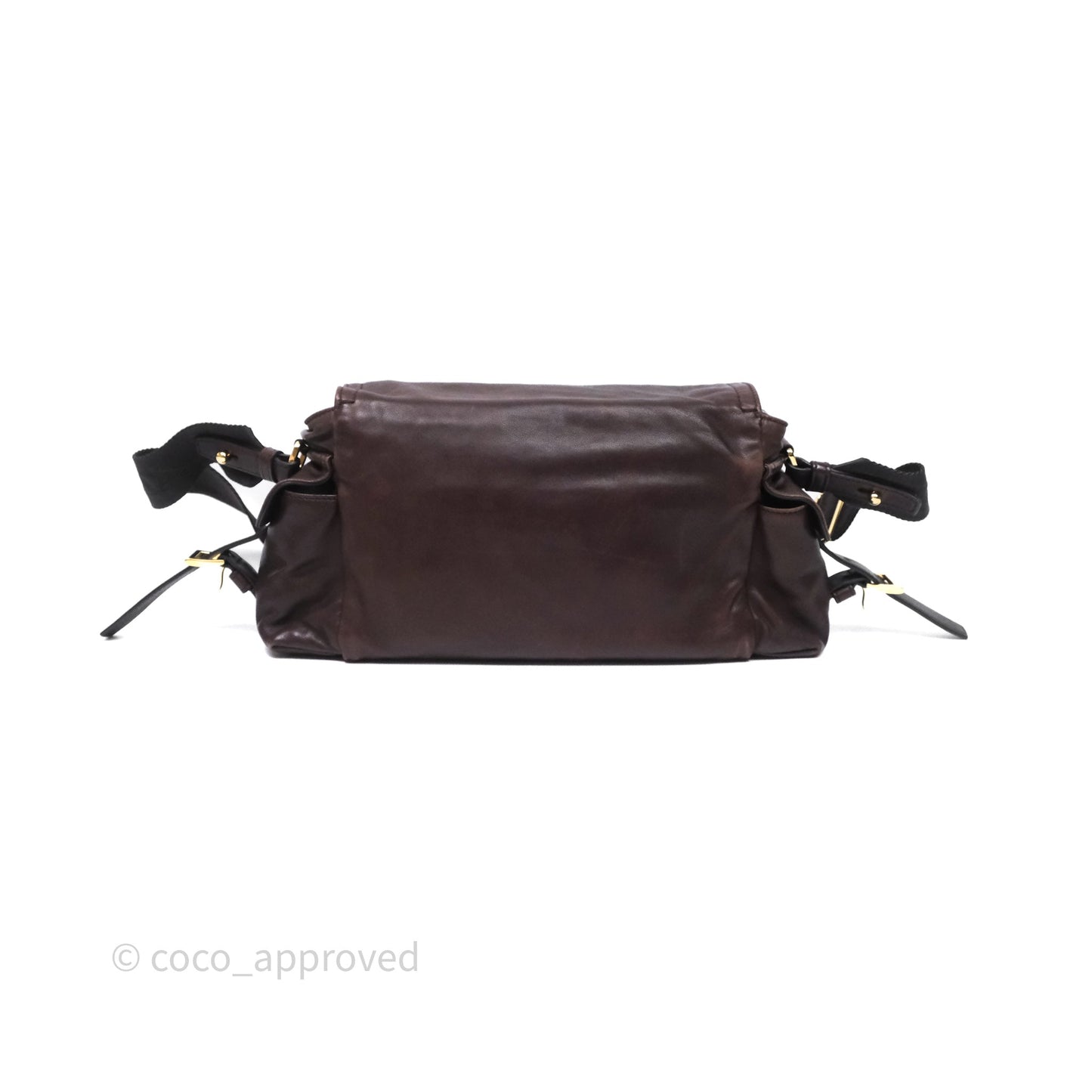 Prada Explore Medium Nappa Leather Shoulder Bag Chocolate Brown