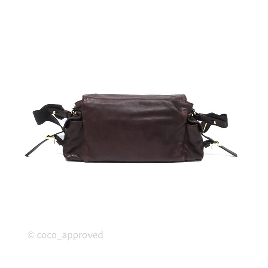 Prada Explore Medium Nappa Leather Shoulder Bag Chocolate Brown
