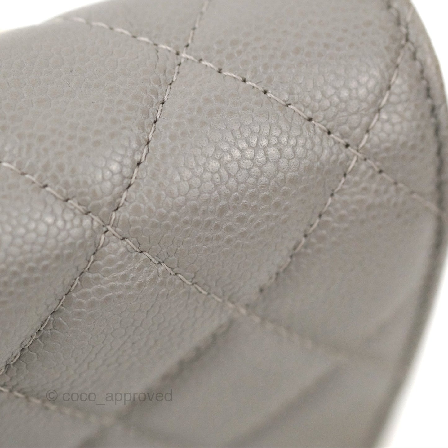 Chanel Quilted WOC Wallet on Chain CC Coco Chain Grey Caviar Gold Hardware