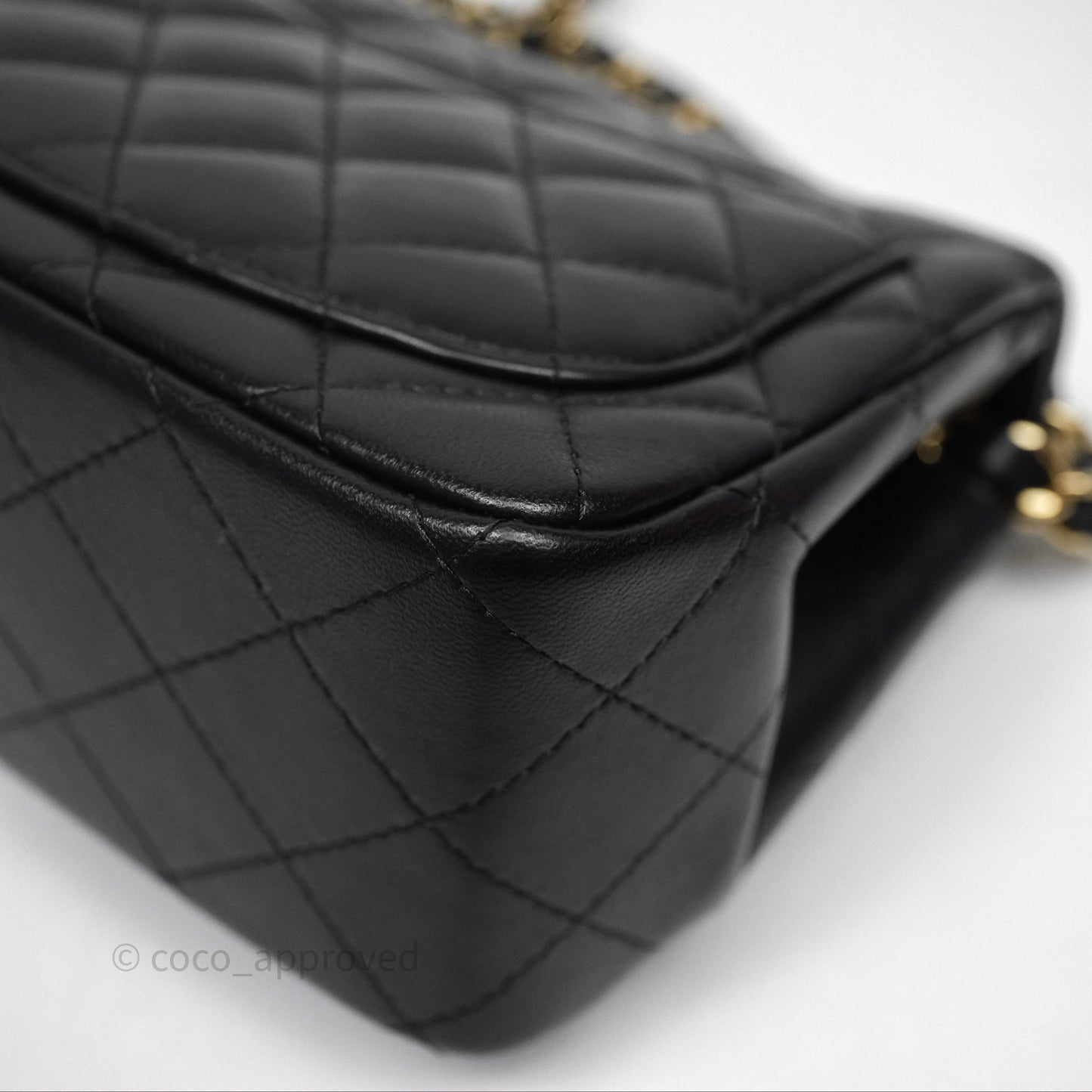 Chanel Mini Square Black Lambskin Gold Hardware