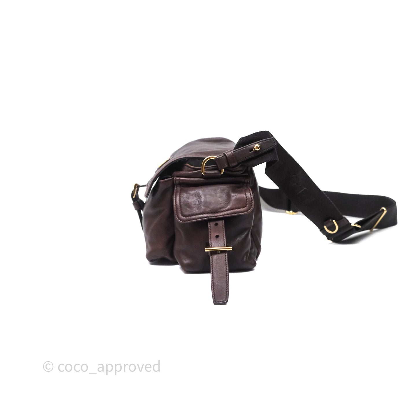 Prada Explore Medium Nappa Leather Shoulder Bag Chocolate Brown
