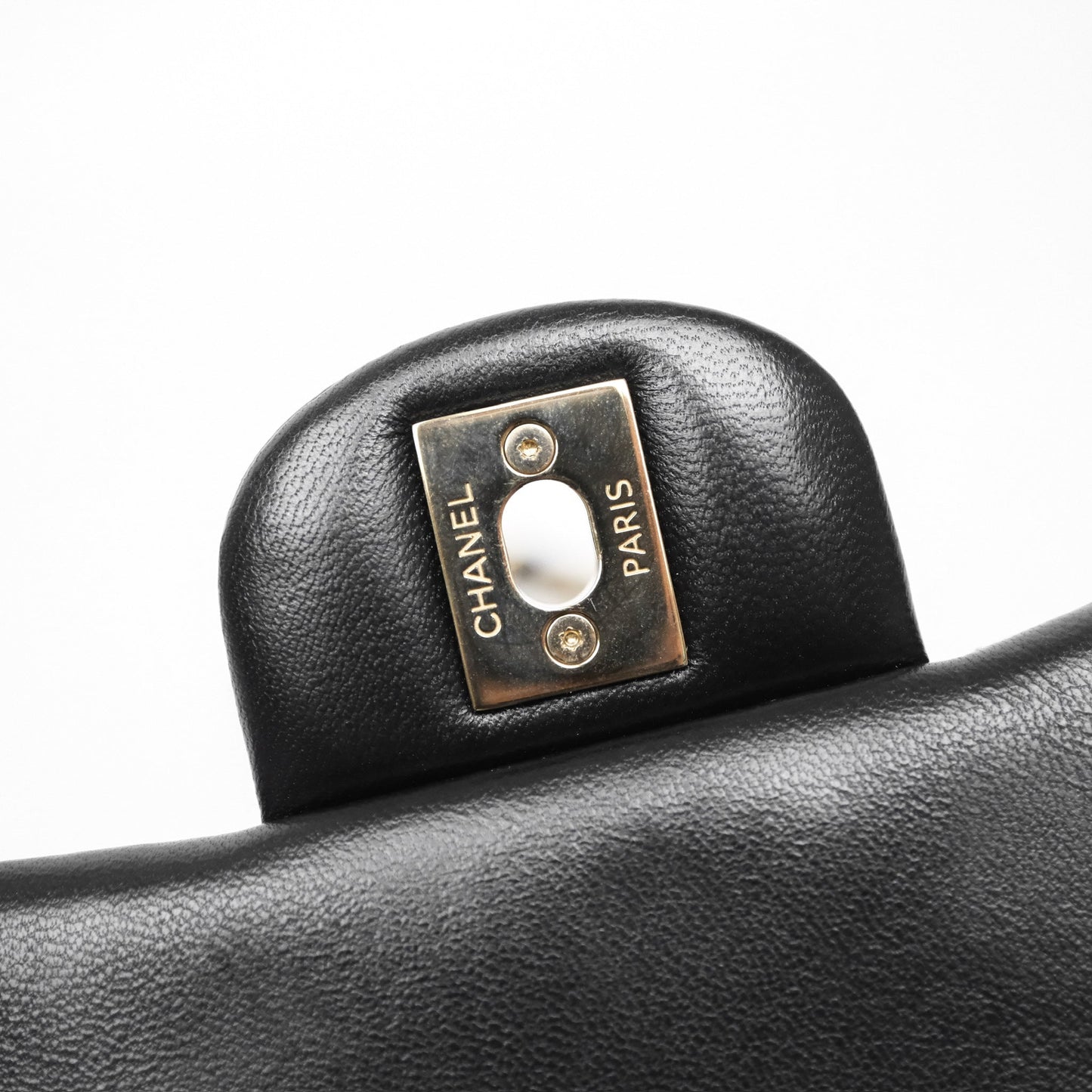 Chanel Mini Square Quilted Black Lambskin Gold Hardware