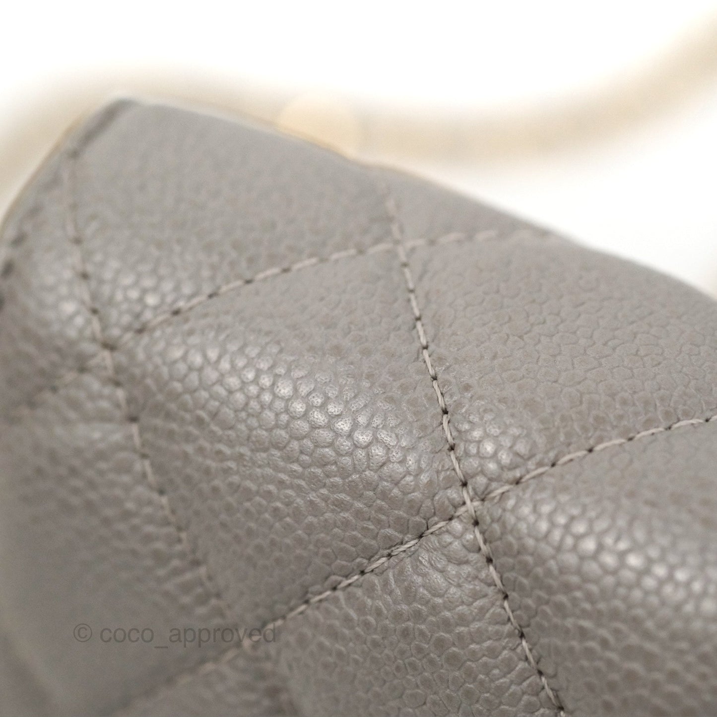 Chanel Quilted WOC Wallet on Chain CC Coco Chain Grey Caviar Gold Hardware