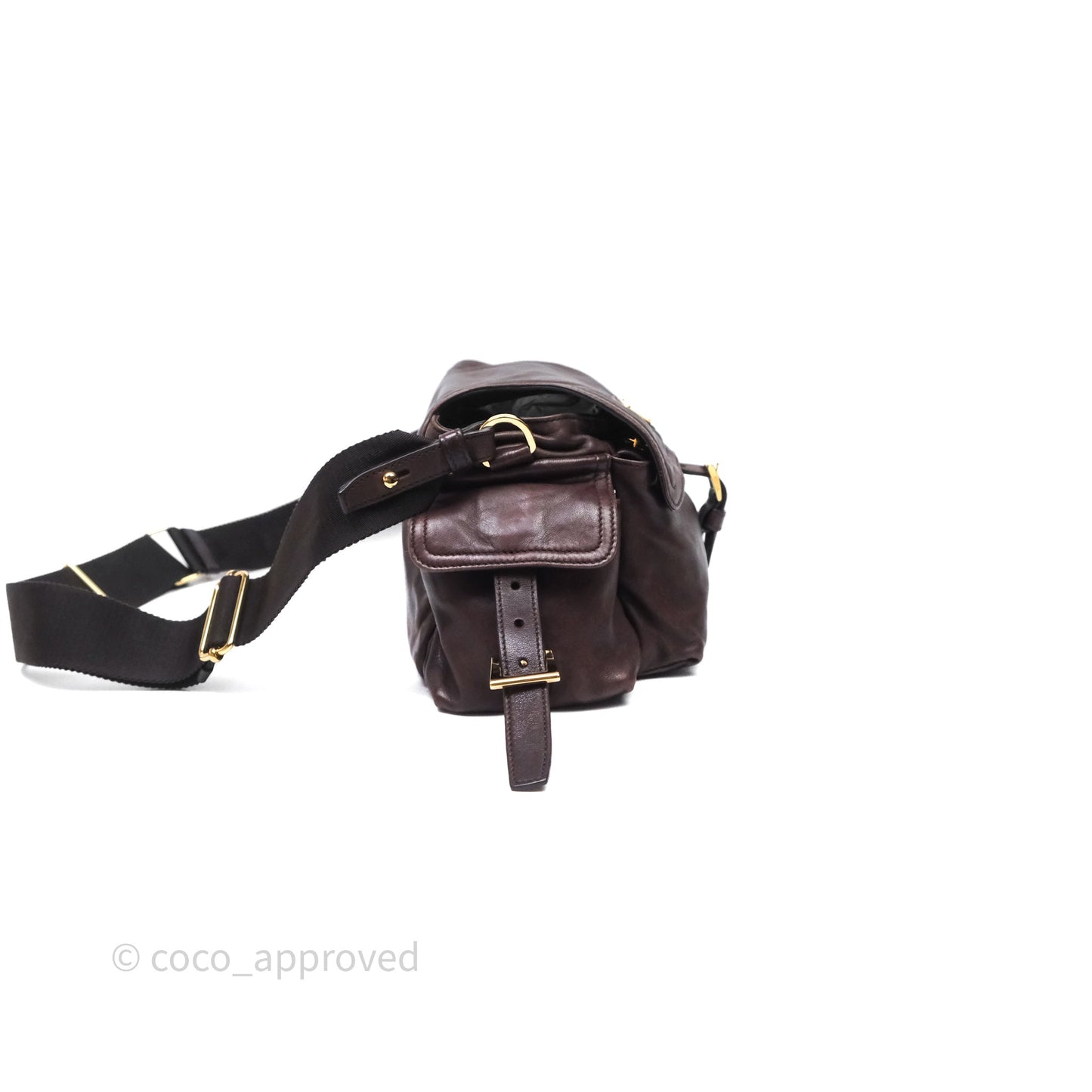Prada Explore Medium Nappa Leather Shoulder Bag Chocolate Brown
