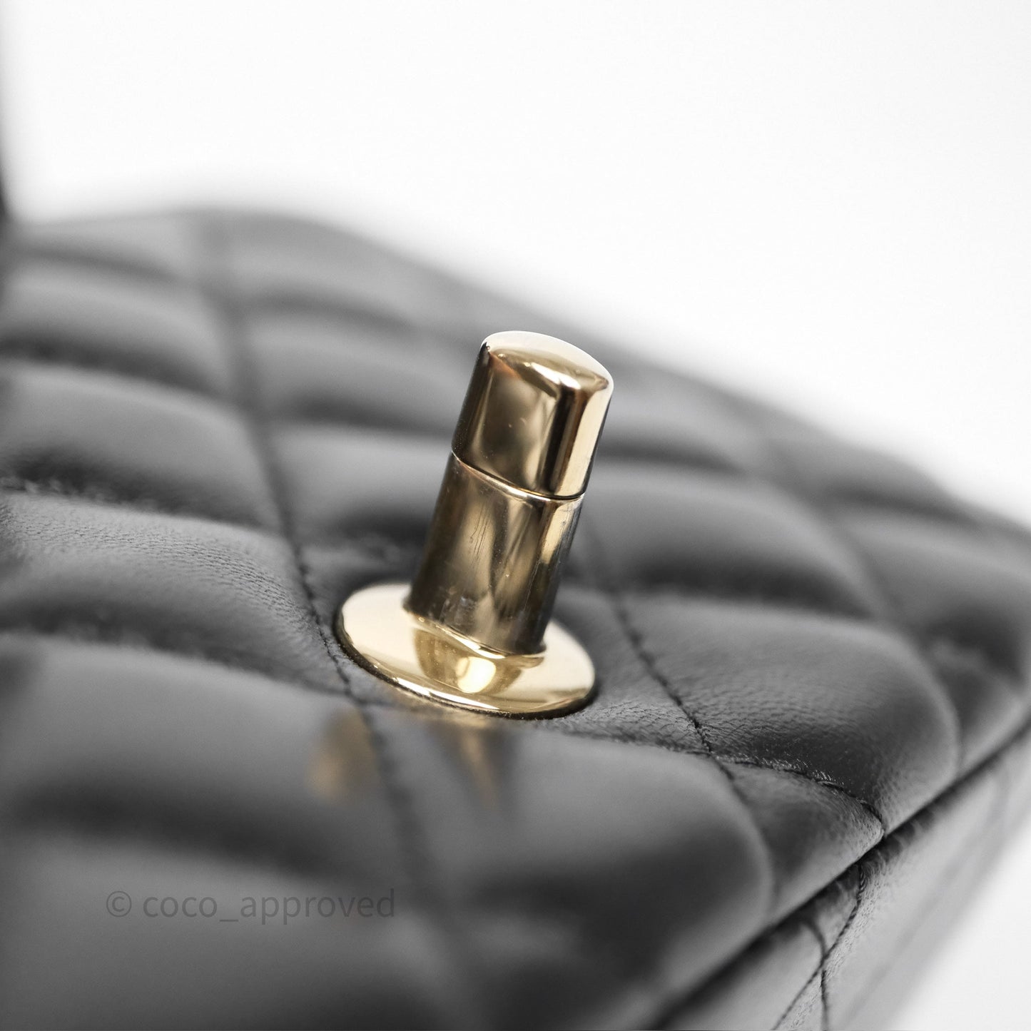 Chanel Mini Square Quilted Black Lambskin Gold Hardware