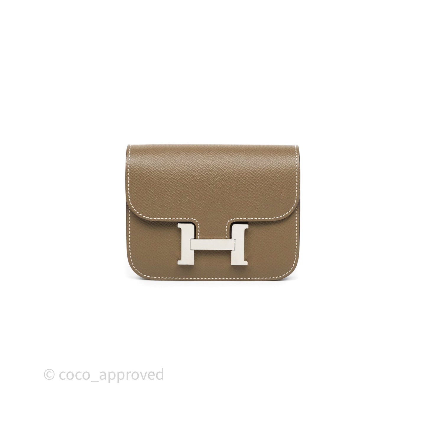 Hermès Constance Slim Wallet Etoupe 18 Epsom Palladium Hardware