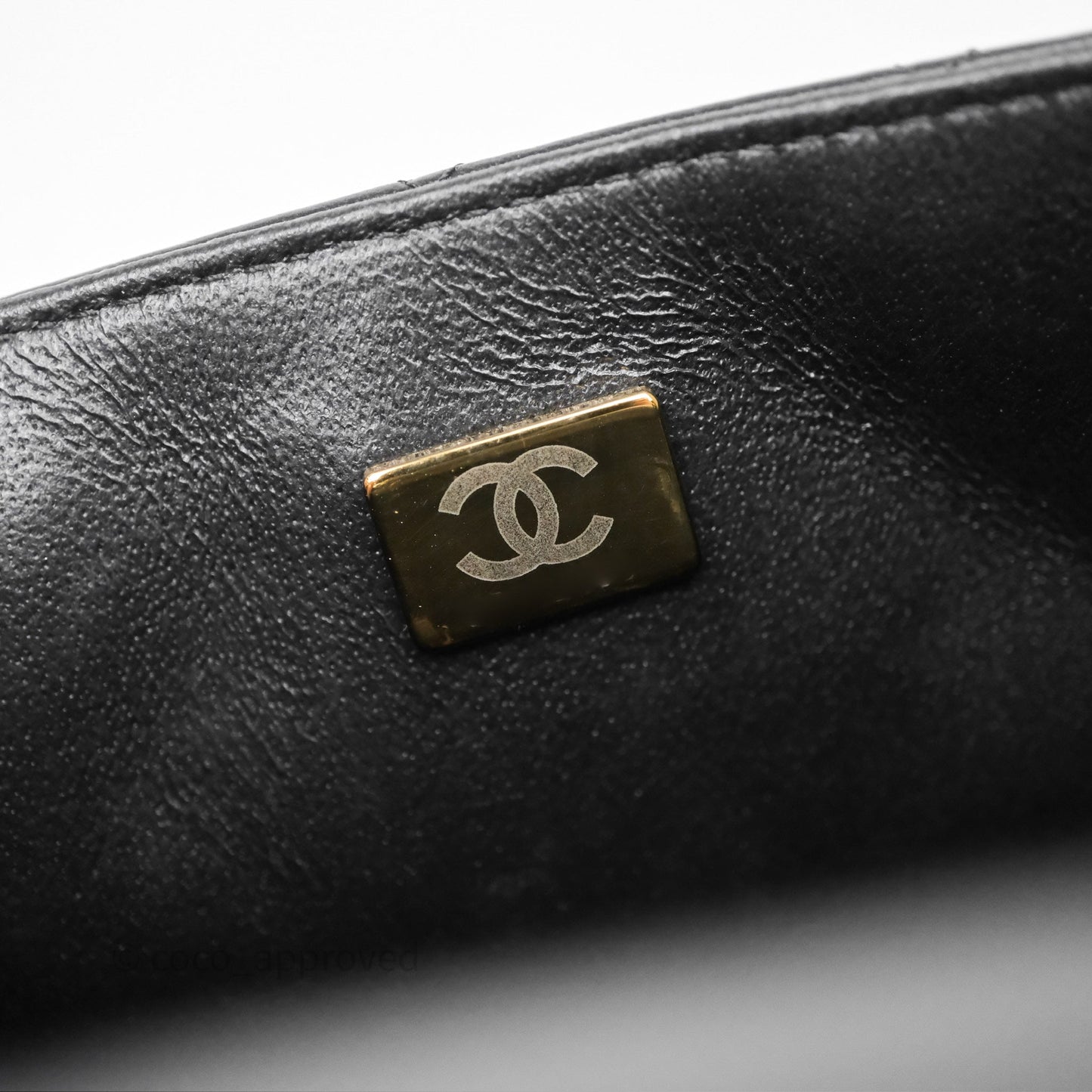 Chanel Mini Square Quilted Black Lambskin Gold Hardware