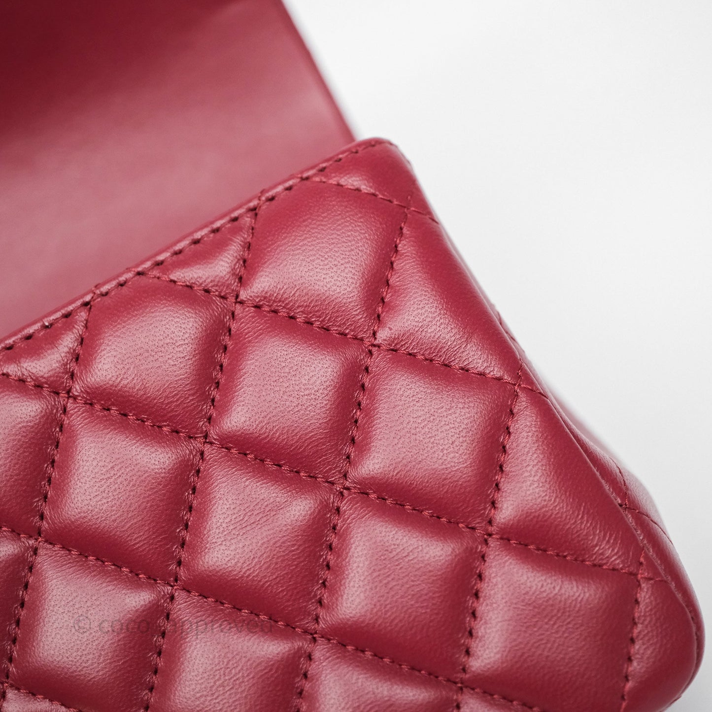 Chanel Top Handle Mini Rectangular Flap Dark Red Lambskin Gold Hardware