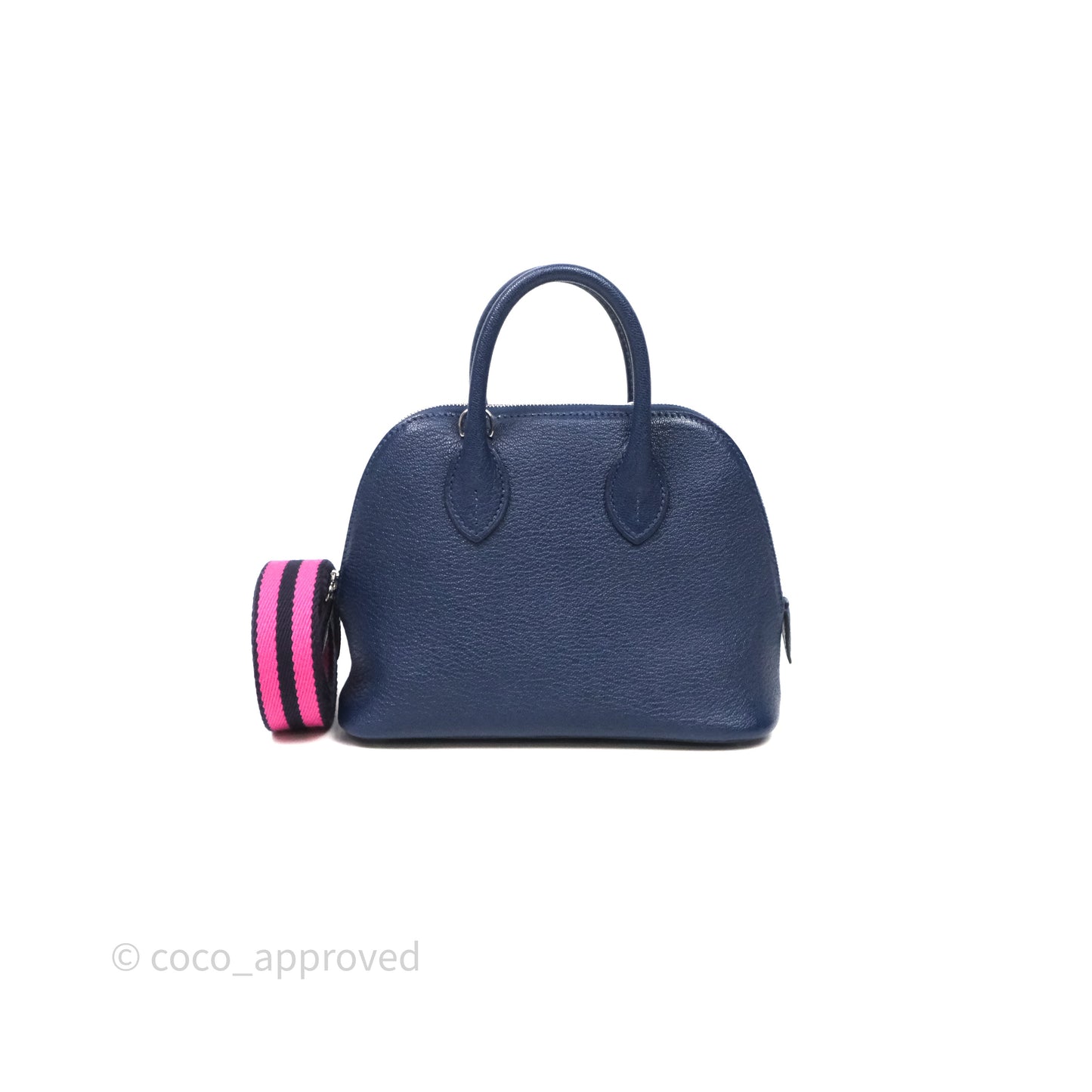 Hermès Bolide Mini 1923 Bleu Chèvre Mysore Palladium Hardware