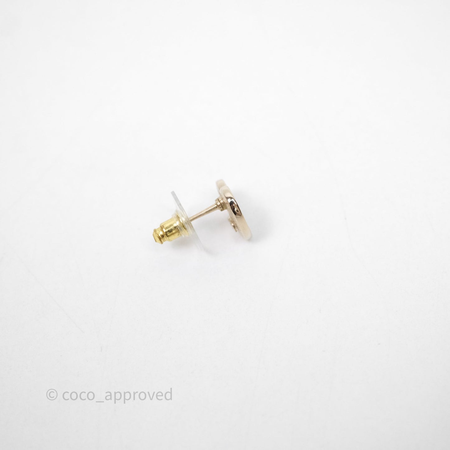 Chanel CC Heart Earrings White Gold Tone 24S