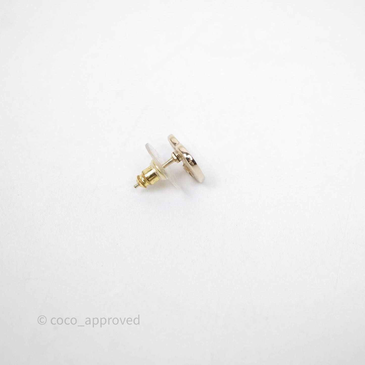 Chanel CC Heart Earrings White Gold Tone 24S