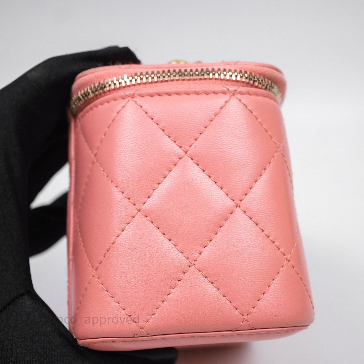 Chanel Quilted Vanity With Chain Pink Gold Hardware