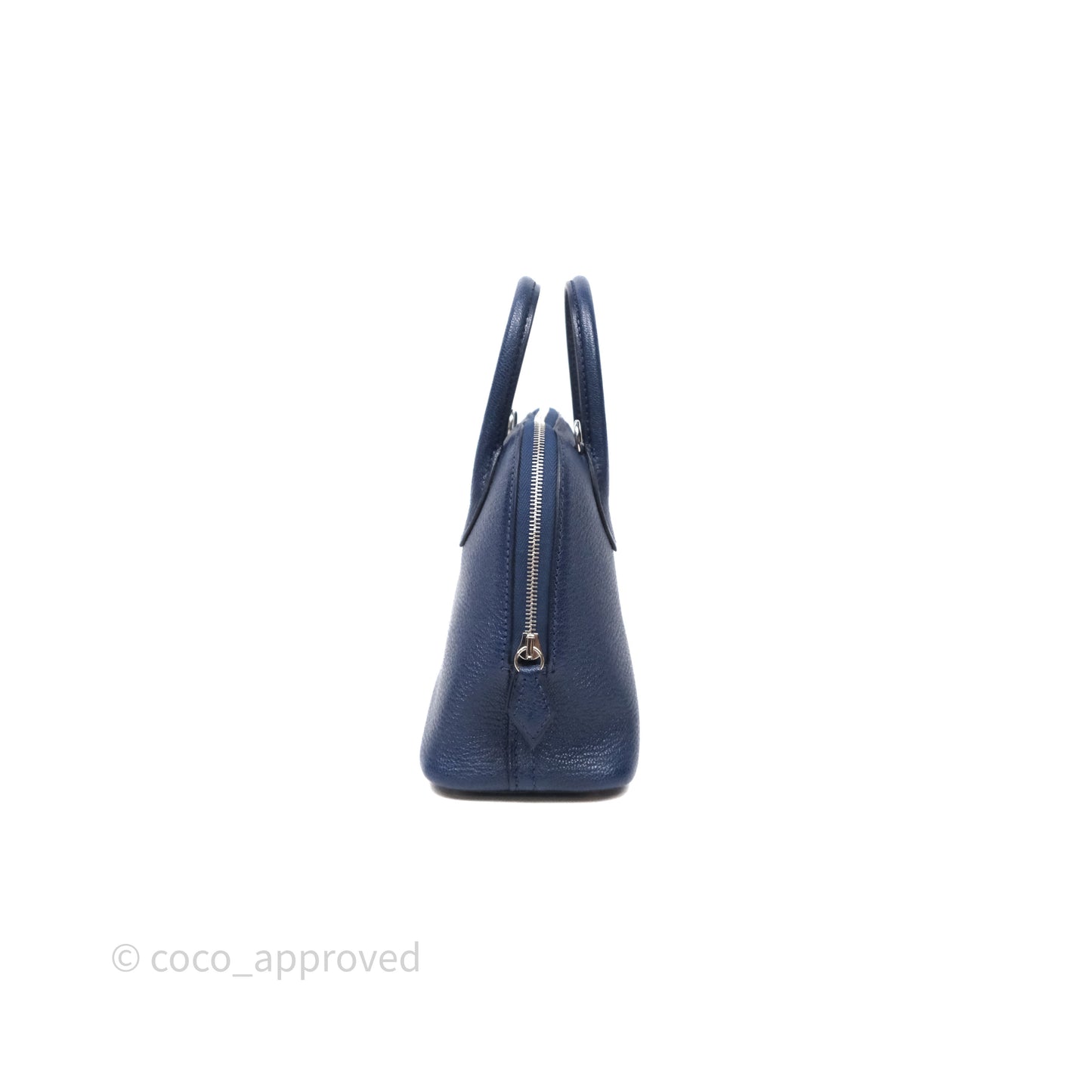 Hermès Bolide Mini 1923 Bleu Chèvre Mysore Palladium Hardware