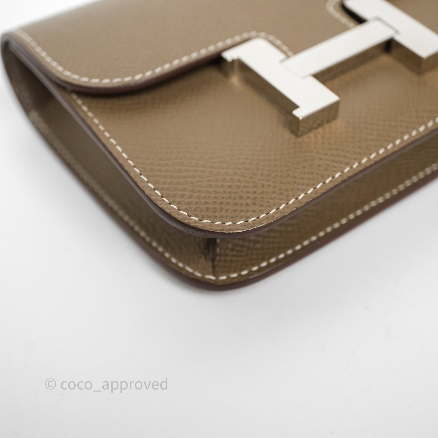 Hermès Constance Slim Wallet Etoupe 18 Epsom Palladium Hardware