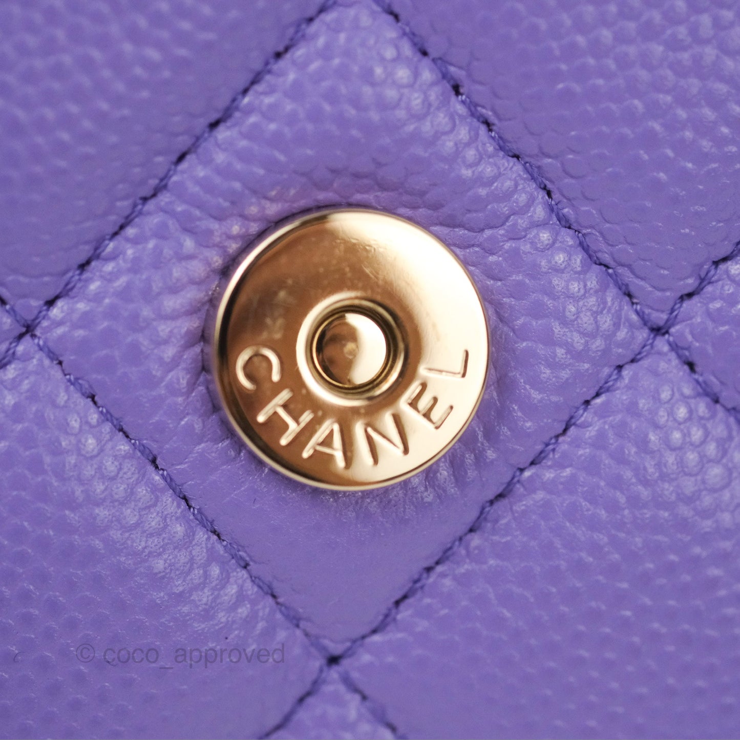 Chanel Quilted Classic Wallet on Chain WOC Purple Caviar Gold Hardware