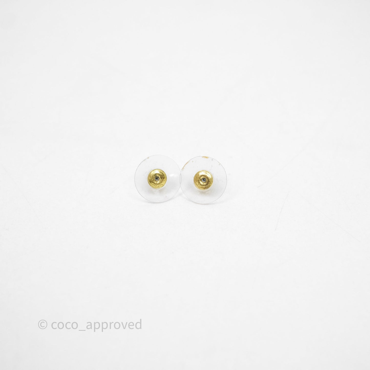 Chanel CC Heart Earrings White Gold Tone 24S