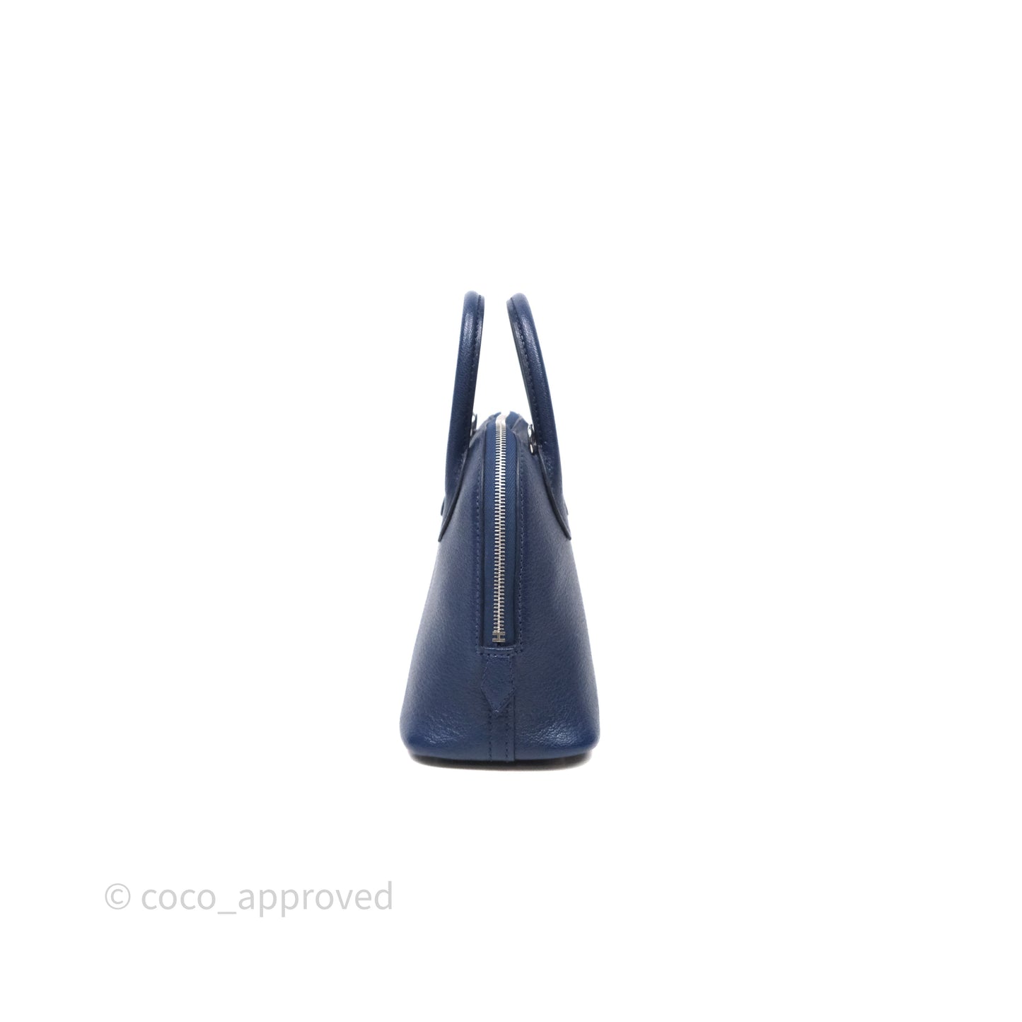 Hermès Bolide Mini 1923 Bleu Chèvre Mysore Palladium Hardware