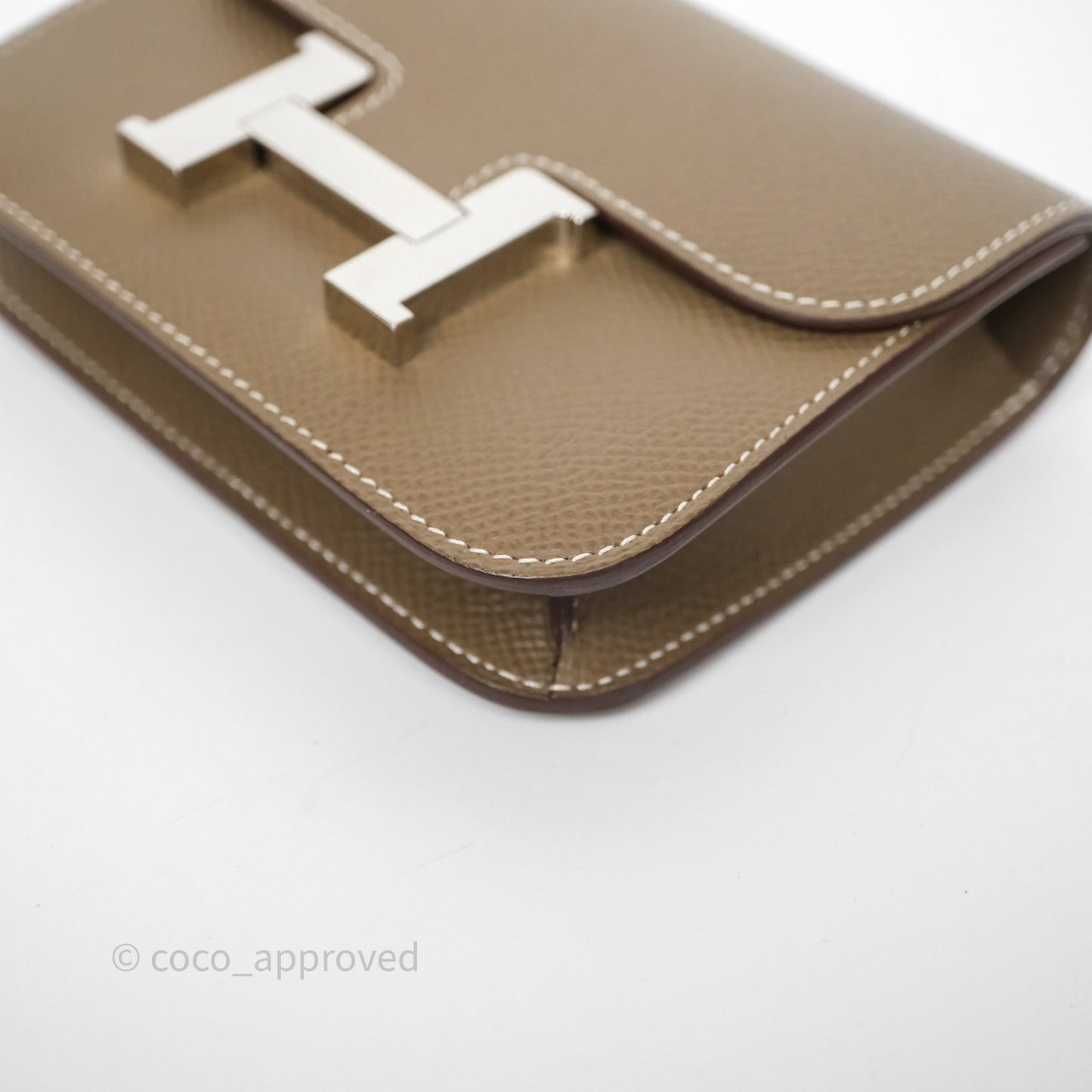 Hermès Constance Slim Wallet Etoupe 18 Epsom Palladium Hardware