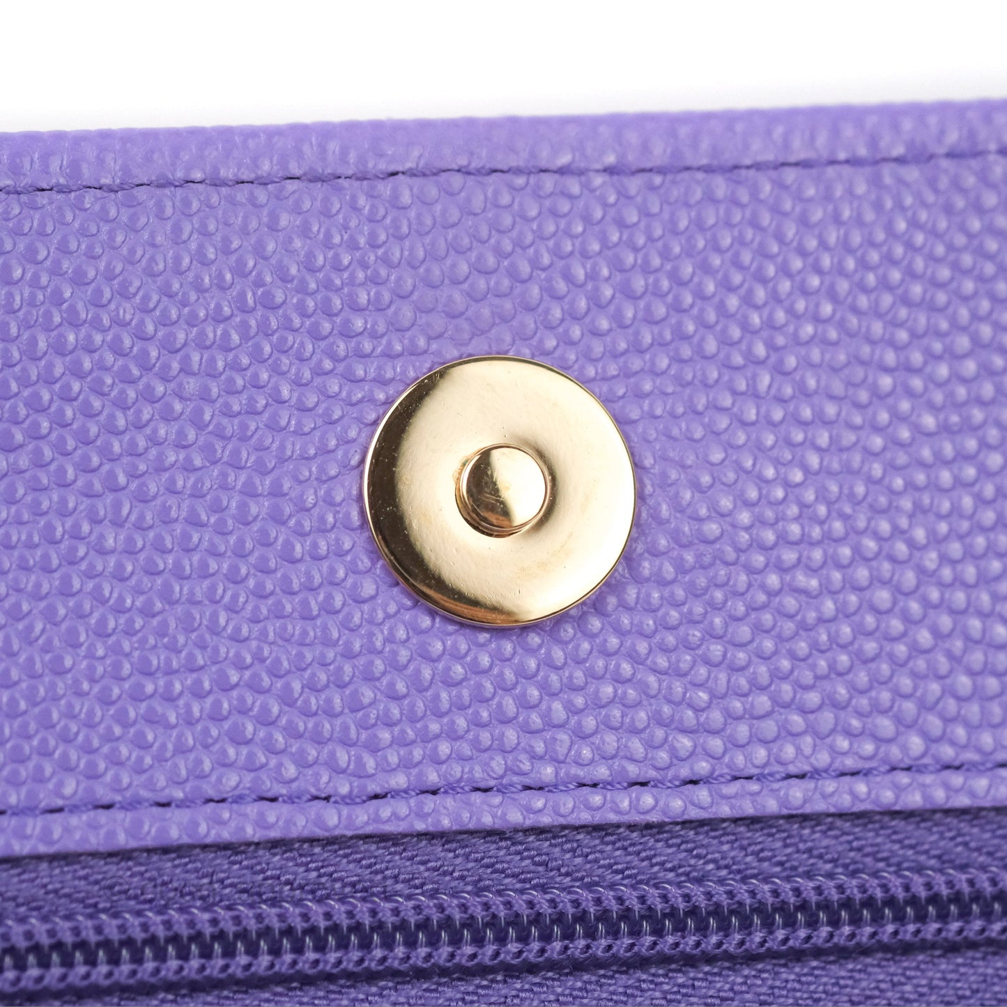 Chanel Quilted Classic Wallet on Chain WOC Purple Caviar Gold Hardware