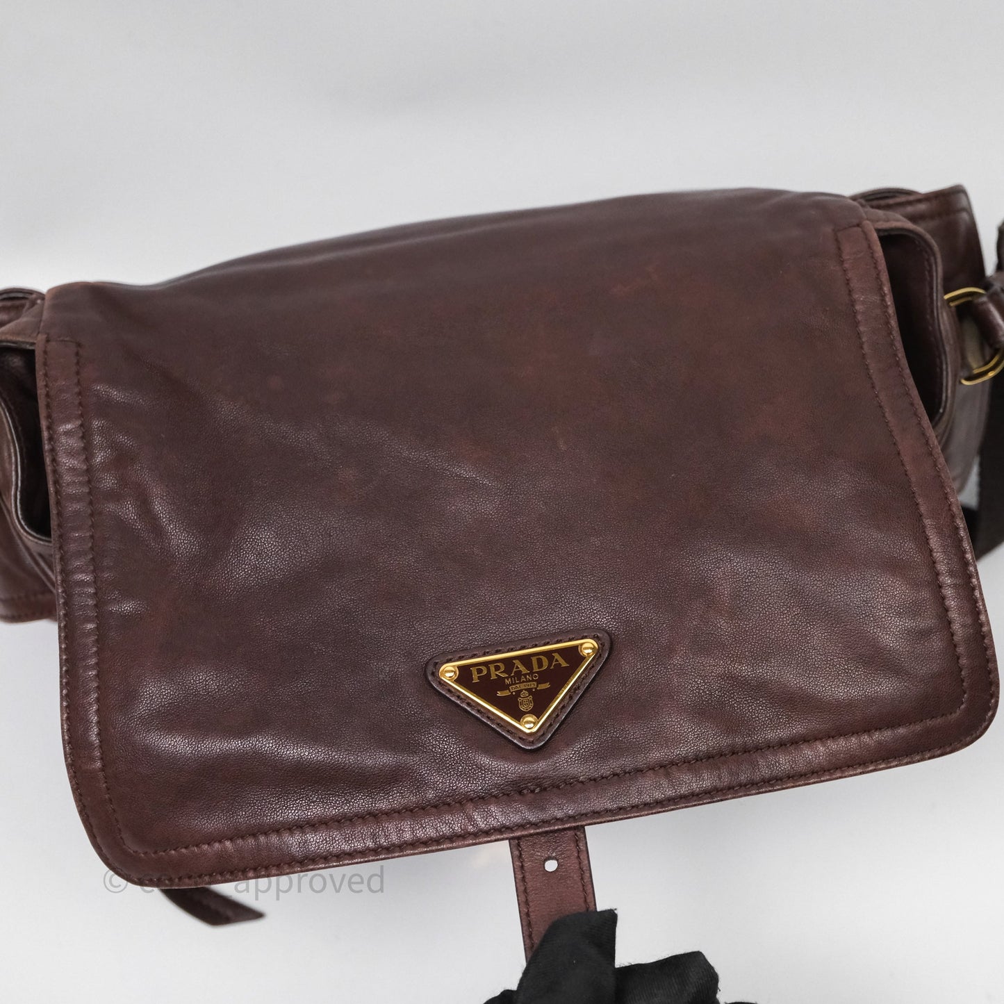 Prada Explore Medium Nappa Leather Shoulder Bag Chocolate Brown