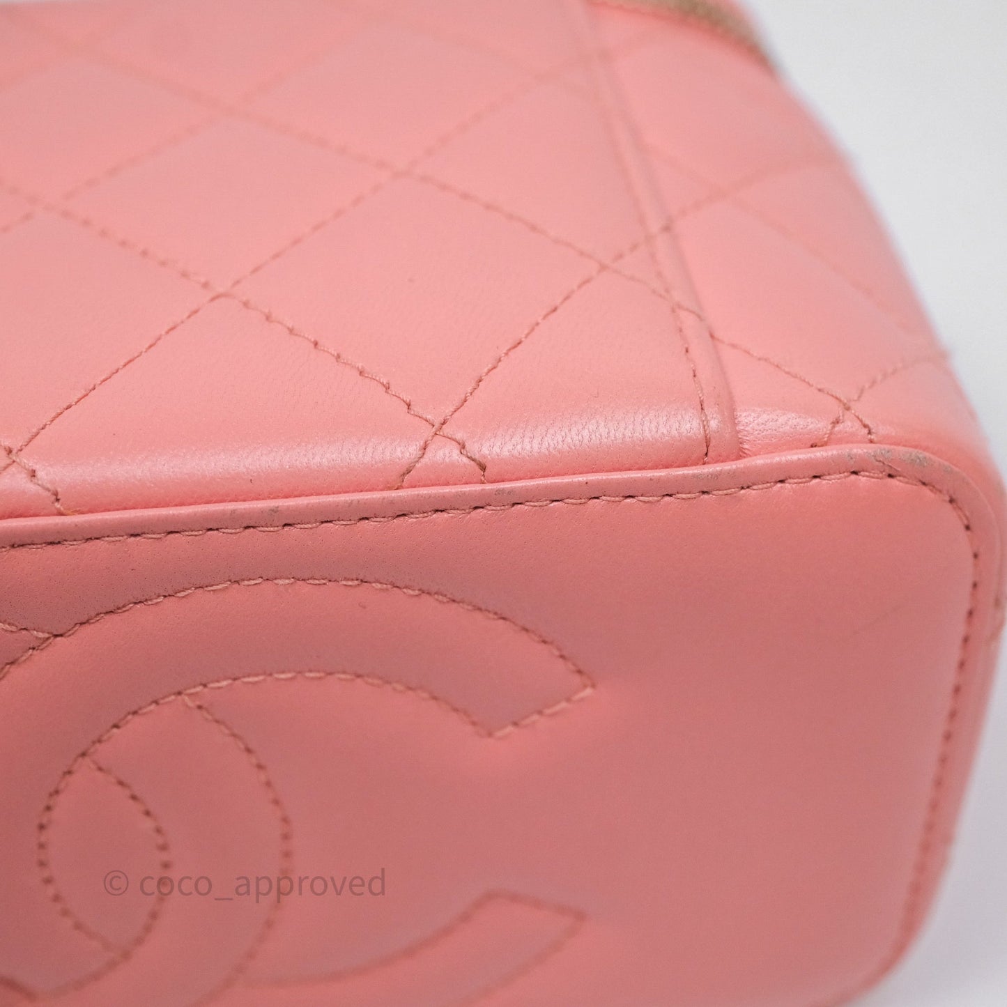 Chanel Quilted Vanity With Chain Pink Gold Hardware