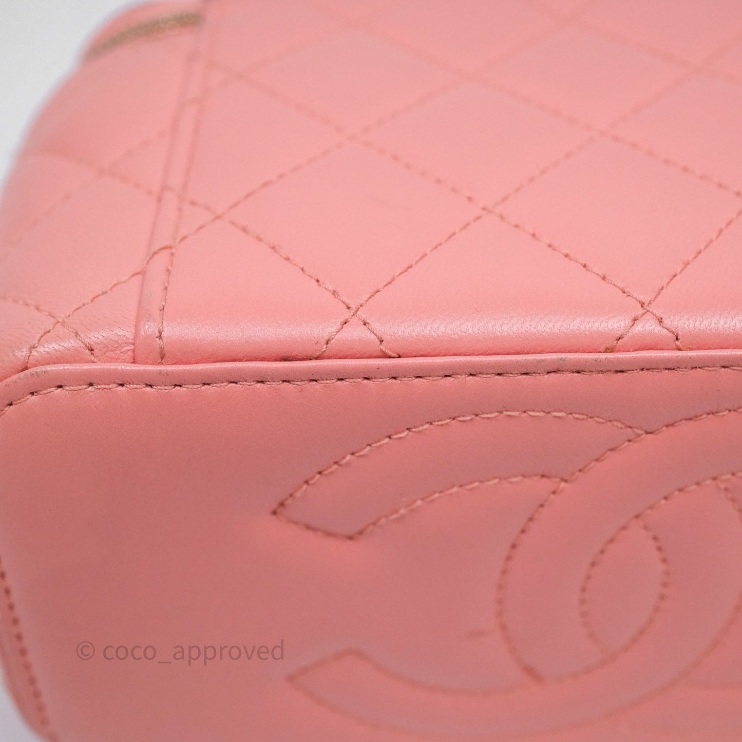 Chanel Quilted Vanity With Chain Pink Gold Hardware