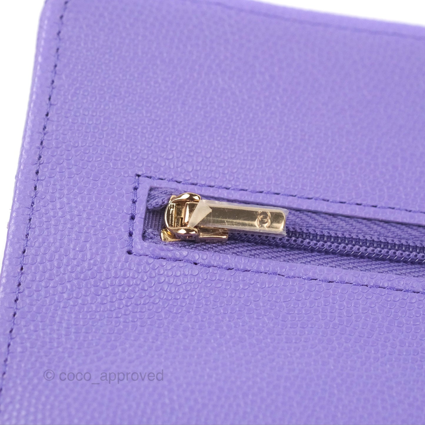 Chanel Quilted Classic Wallet on Chain WOC Purple Caviar Gold Hardware