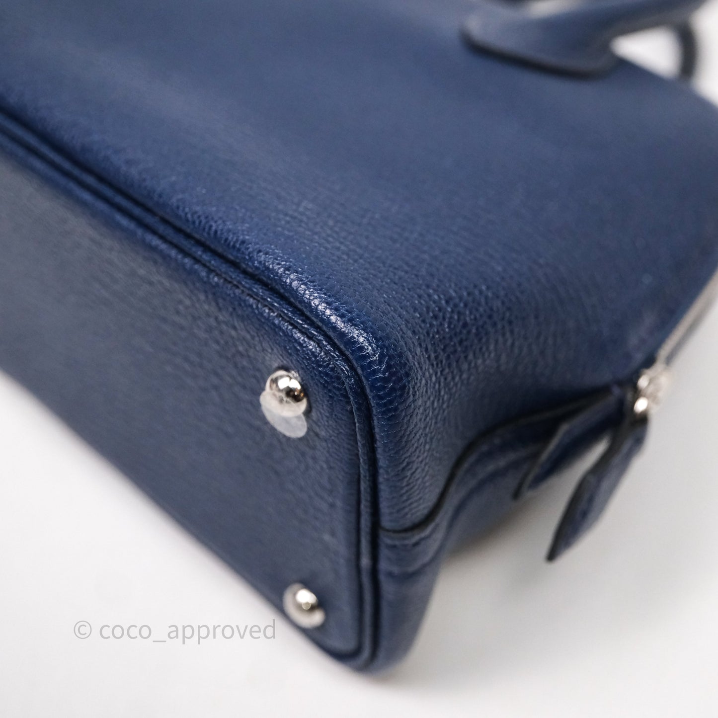 Hermès Bolide Mini 1923 Bleu Chèvre Mysore Palladium Hardware