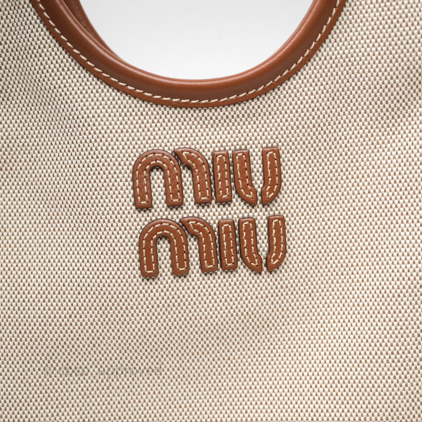 Miu Miu Mini IVY Canvas Beige/Brandy