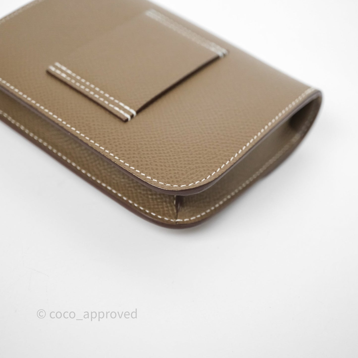 Hermès Constance Slim Wallet Etoupe 18 Epsom Palladium Hardware
