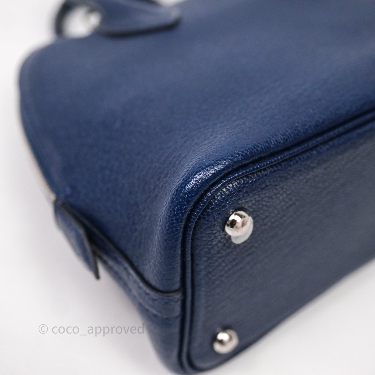 Hermès Bolide Mini 1923 Bleu Chèvre Mysore Palladium Hardware