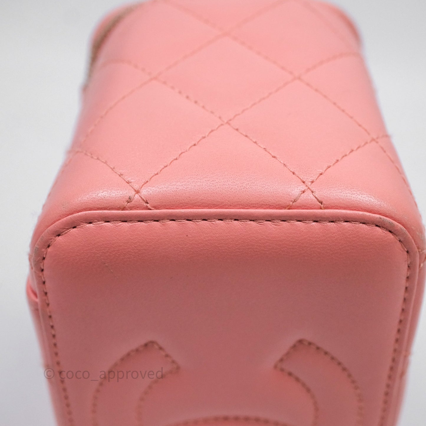 Chanel Quilted Vanity With Chain Pink Gold Hardware