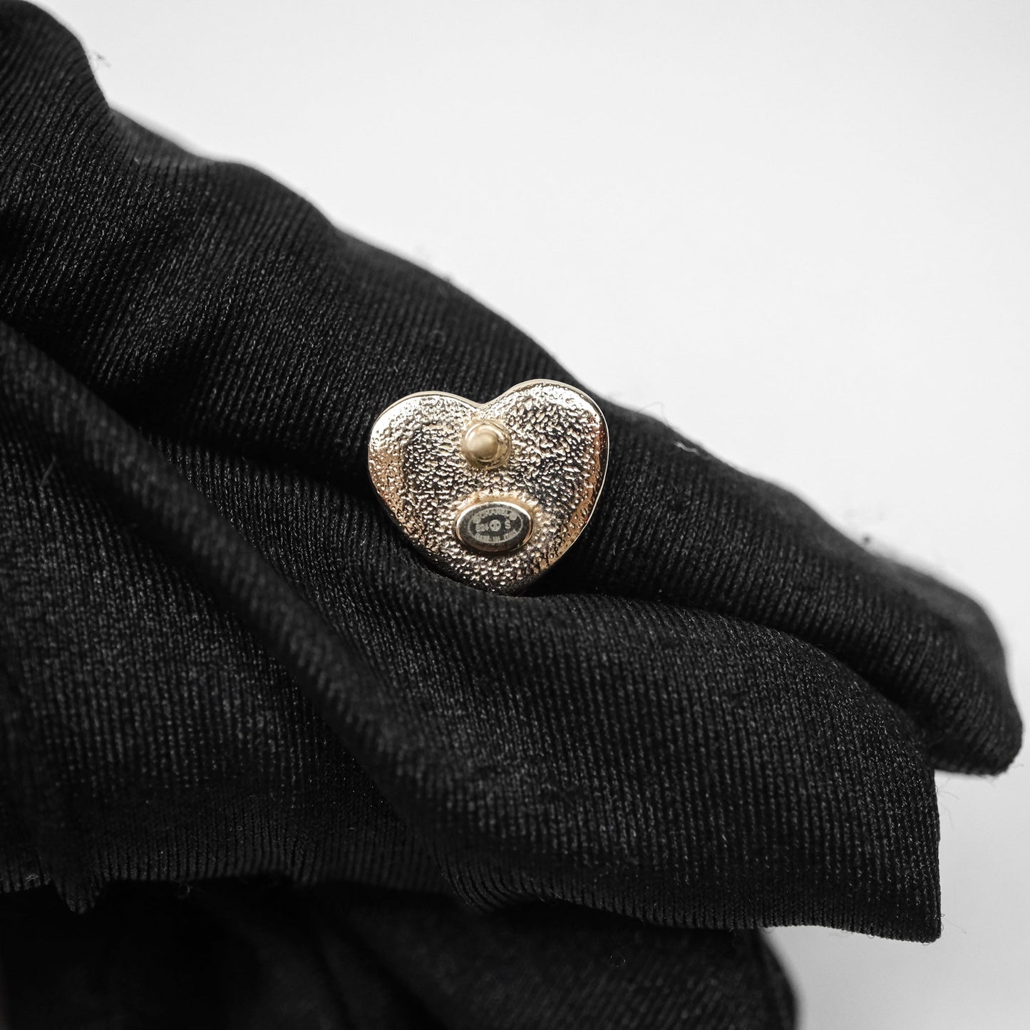 Chanel CC Heart Earrings White Gold Tone 24S