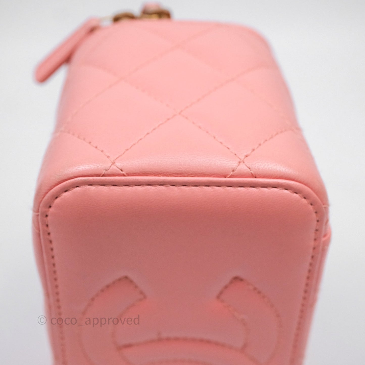 Chanel Quilted Vanity With Chain Pink Gold Hardware