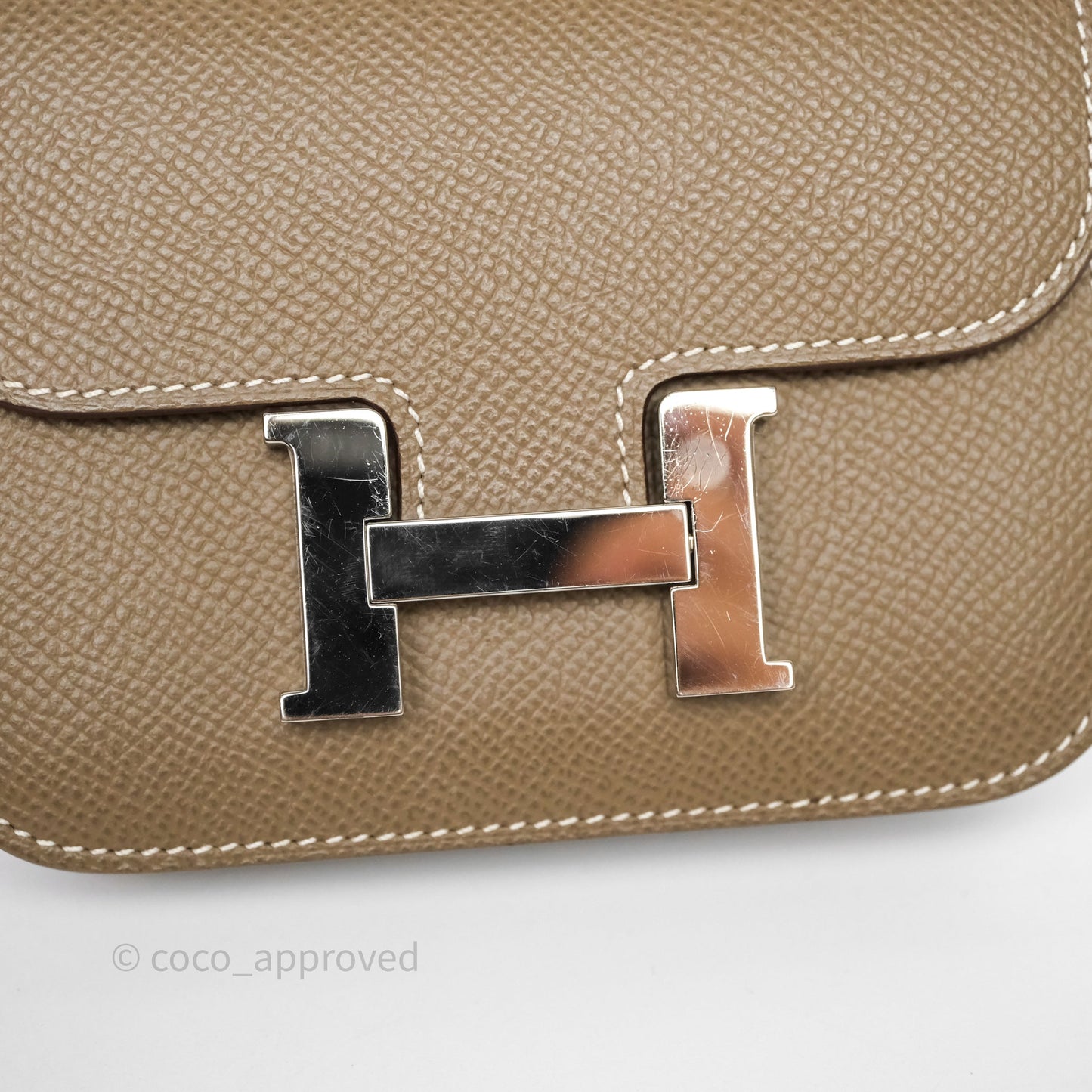 Hermès Constance Slim Wallet Etoupe 18 Epsom Palladium Hardware