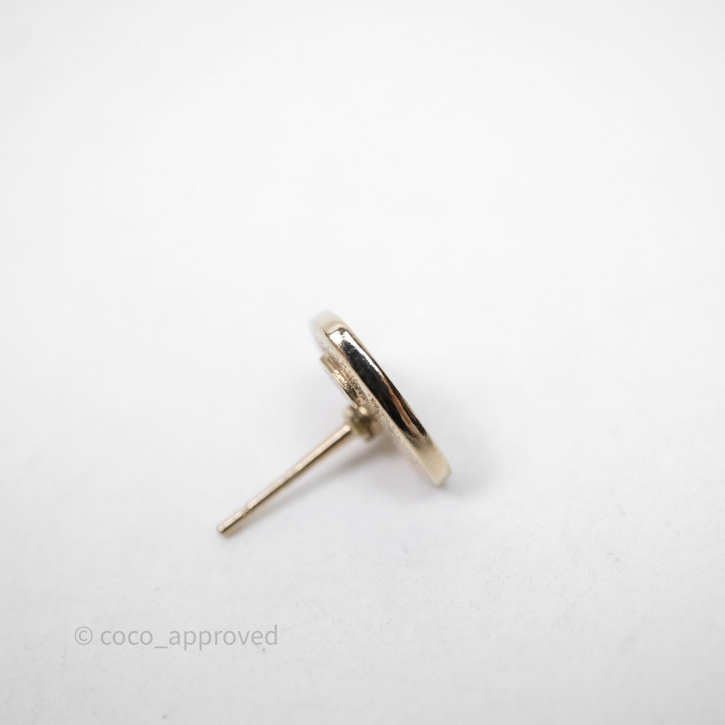 Chanel CC Heart Earrings White Gold Tone 24S